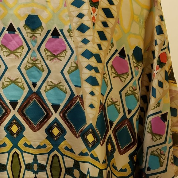 Chico's Abstract Print multi color Poncho - Picture 5 of 9